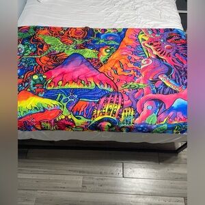 Neon trippy flag/tapestry